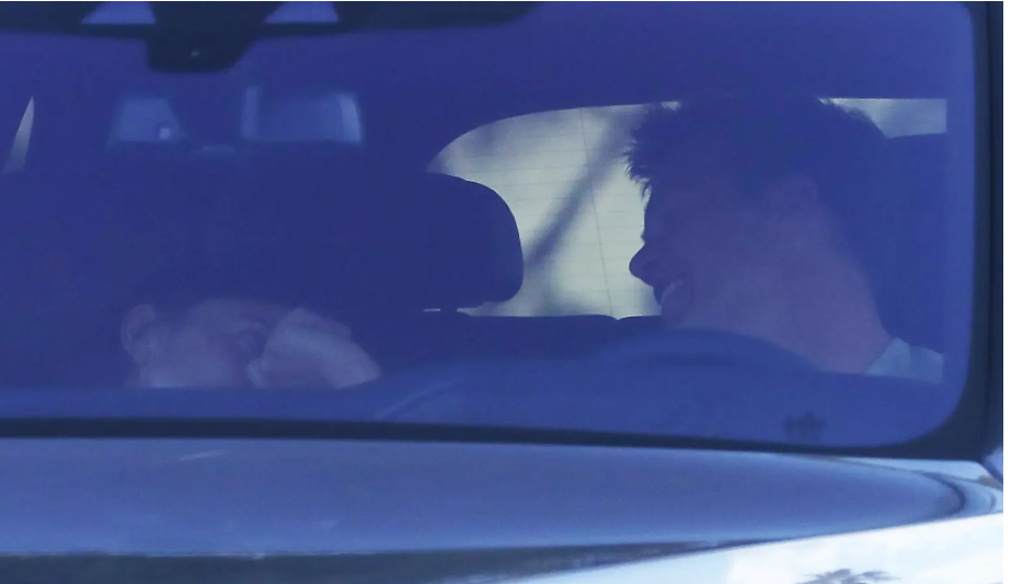 Tom Brady and Irina Shayk getting cozy in Tom's car