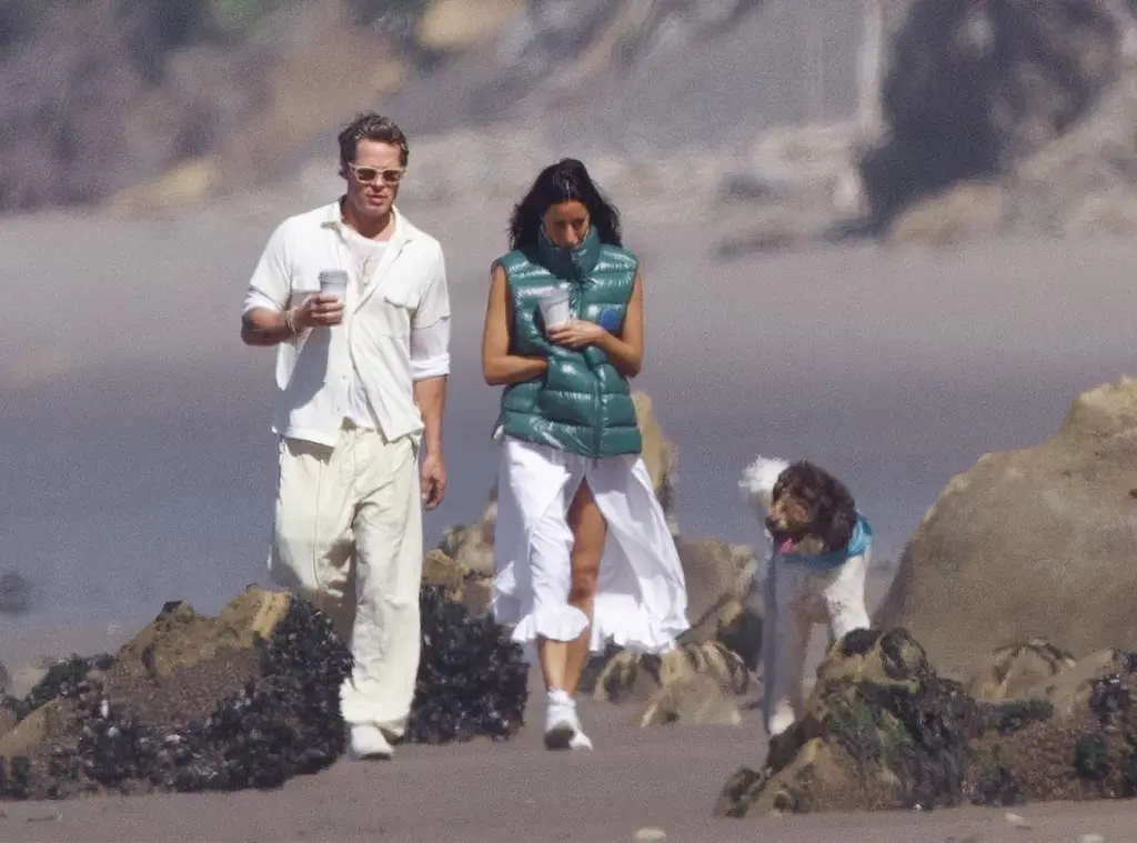 Brad Pitt and Ines De Ramon brave the cold ocean current