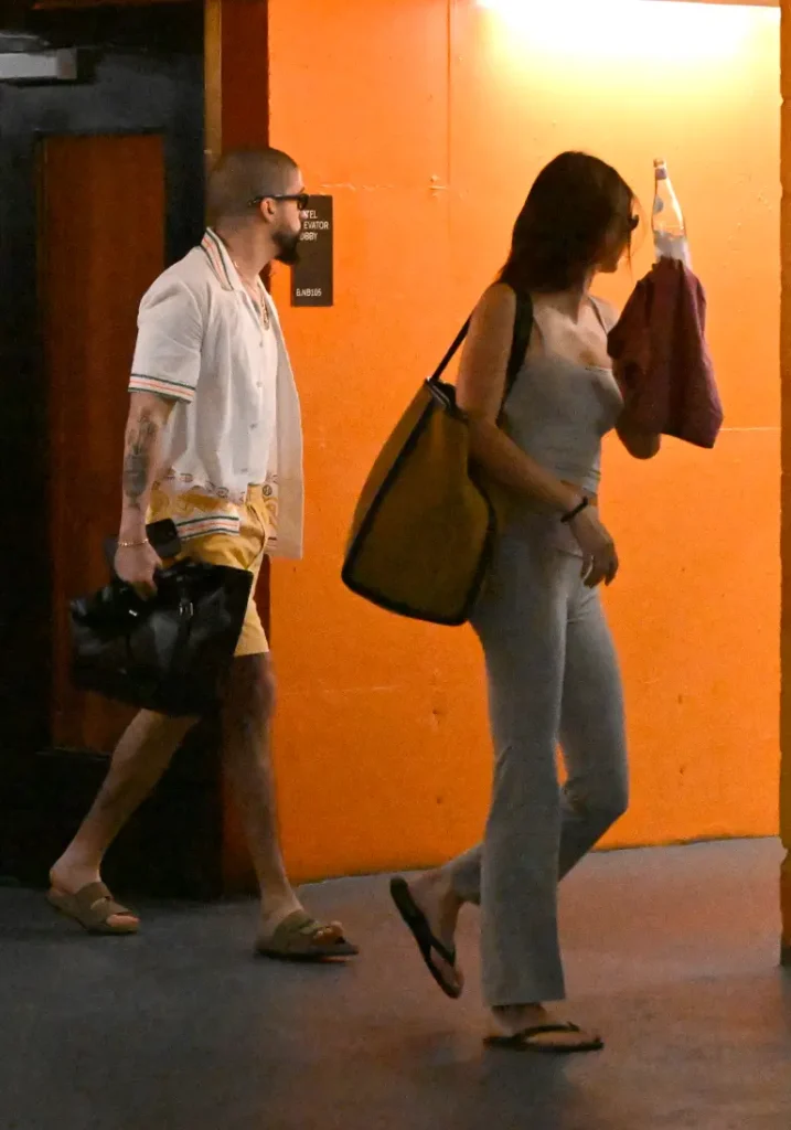 Kendall Jenner and Bad Bunny in a hotel garage in Miami