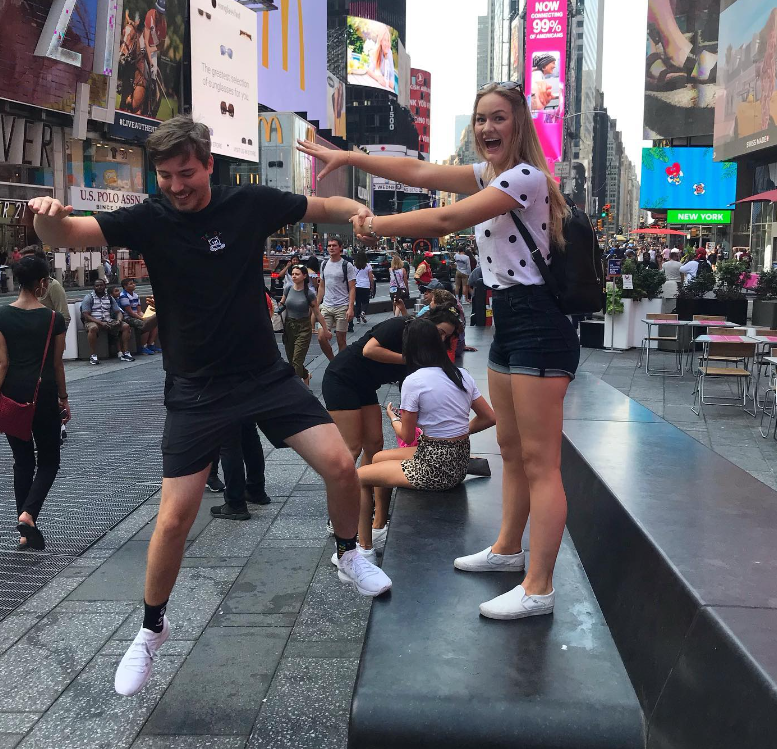 MrBeast with girlfriend Maddy Spidell in NYC