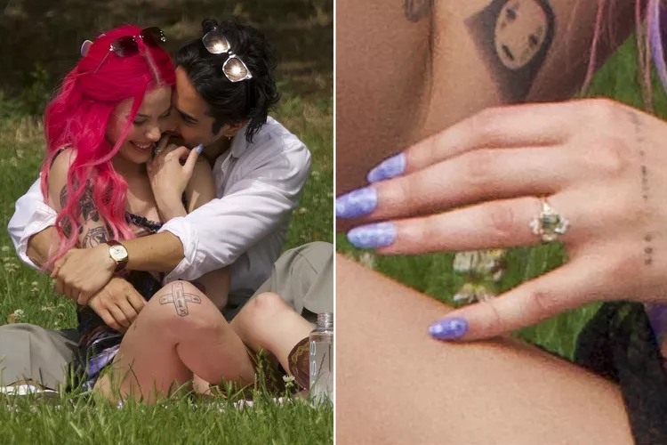 Halsey sports an engagement ring on a picnic date with Avan Jogia