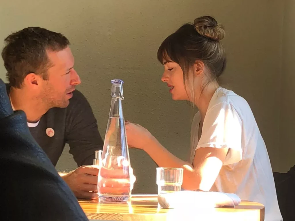 Chris Martin and Dakota Johnson enjoying a dinner date