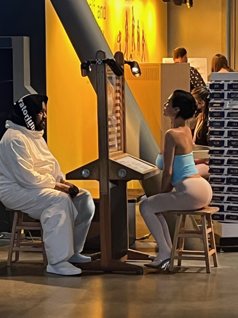 Bianca Censori And Kanye West's Relationship Timeline 6 Kanye West and Bianca Censori in a science museum for the 4th of July celebration