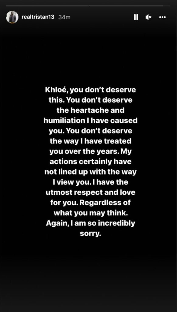15 Ugliest Celebrity Breakups Of All Time 11 Tristan Thompson apologizes to Khloe Kardashian after cheating scandal