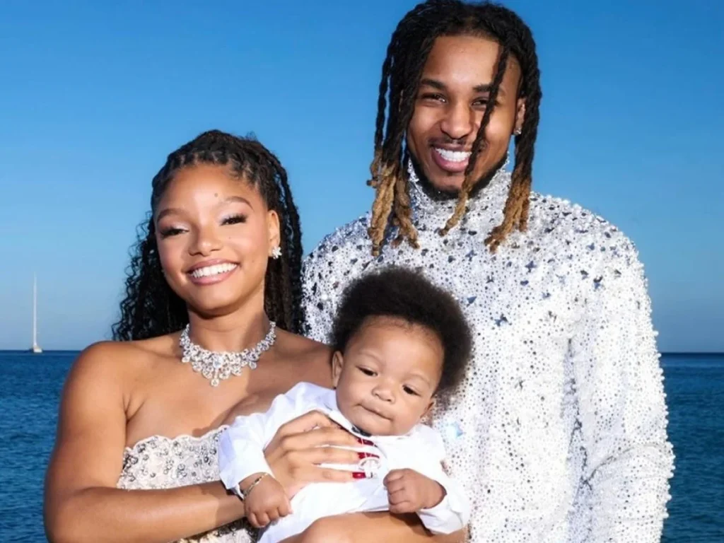 Halle Bailey and DDG with their son Halo