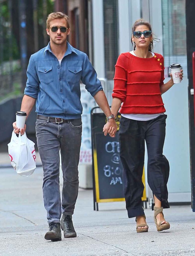 Ryan Gosling and Eva Mendes on a casual coffee date