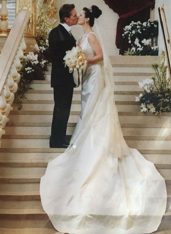 Catherine Zeta-Jones and Michael Douglas on their wedding day