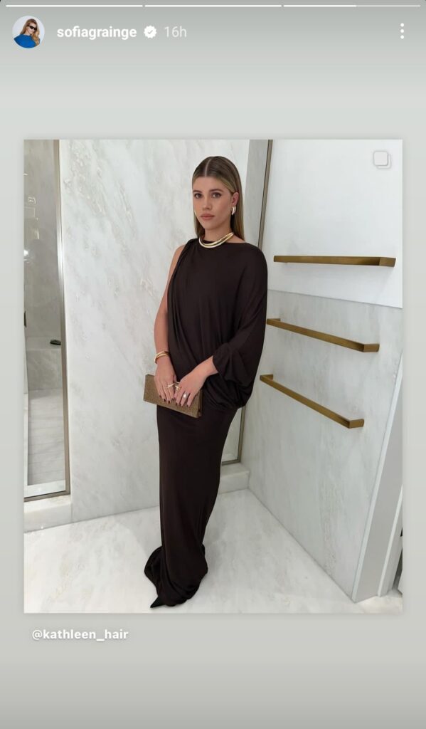 Sofia Richie shares her glamorous look on her Instagram Story 