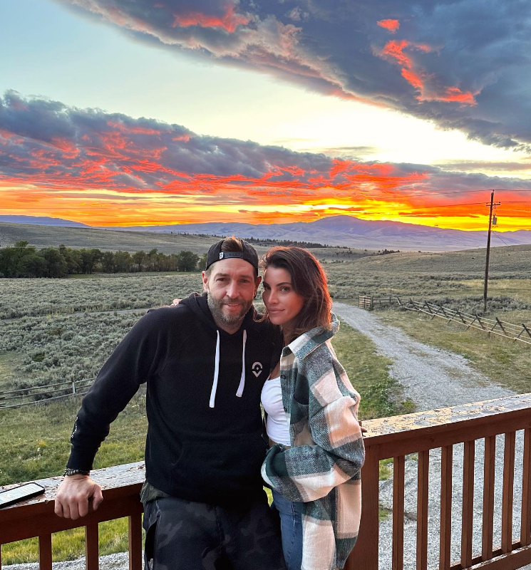 Jay Cutler and Samantha Robertson on a farm in Montana