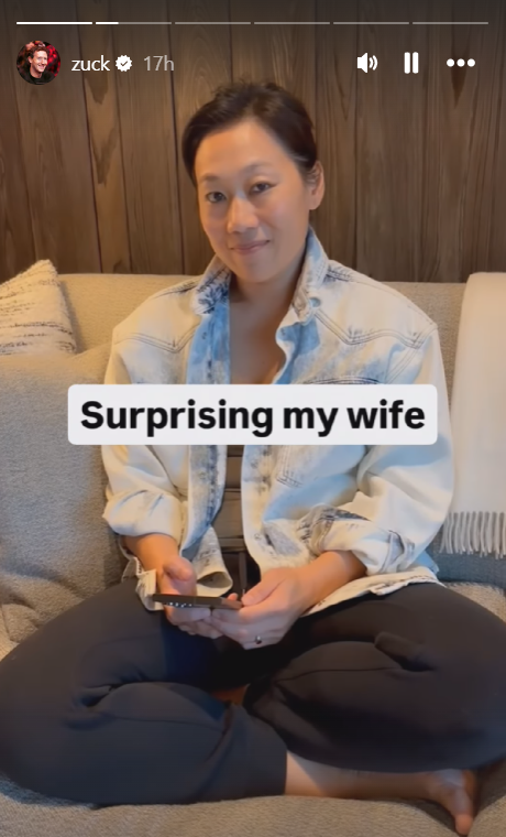 Mark Zuckerberg posts his wife's hilarious response on his Instagram Stories