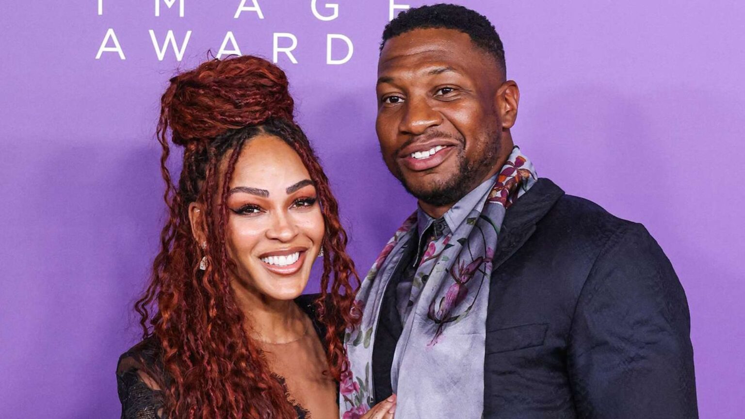 Meagan Good and Jonathan Majors