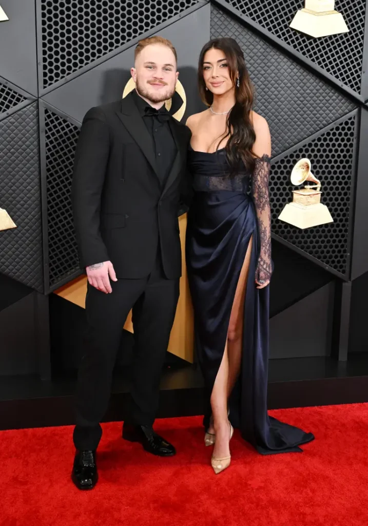 Zach Bryan and Brianna LaPaglia at the 2024 Grammys