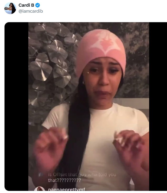 Cardi B cryptically shades her ex-husband Offset on X livestream