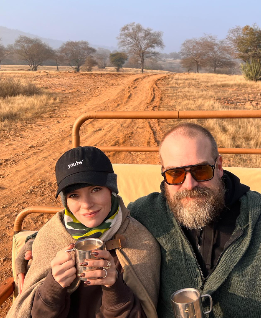 Lily Allen and David Harbour during their trip to India