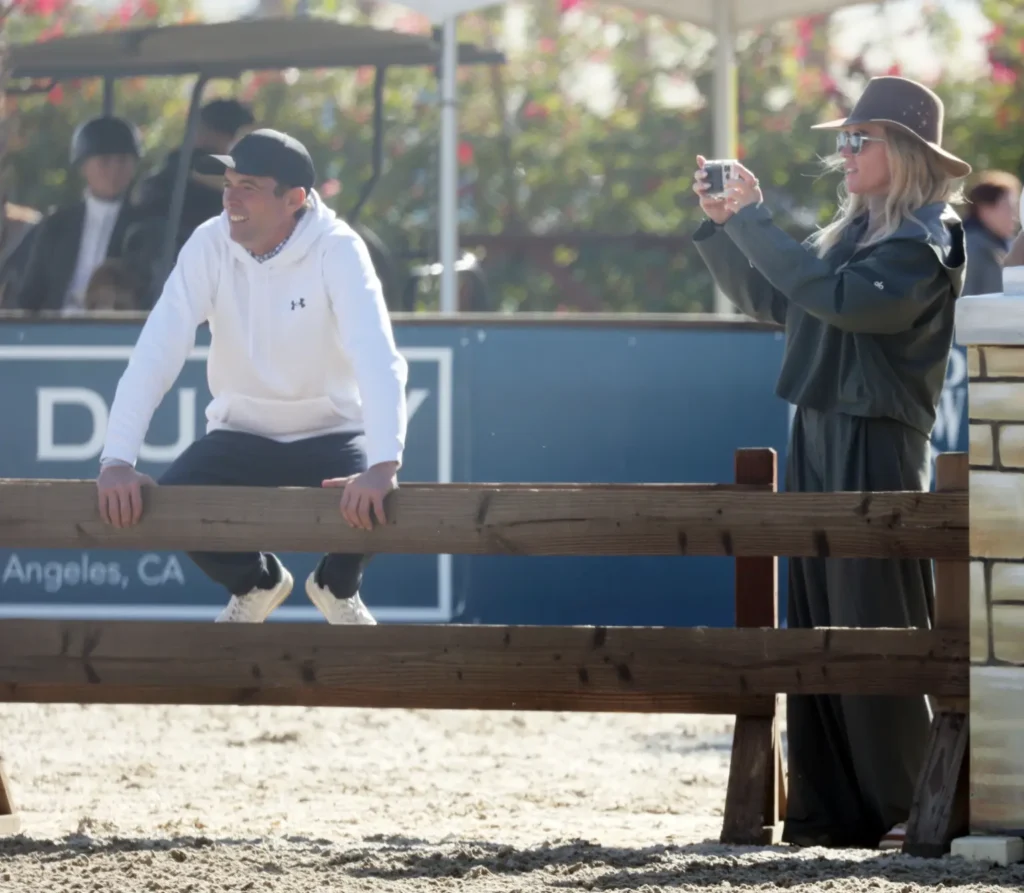 Simon Schroeder and Teddi Mellencamp at her daughter's equestrian competition