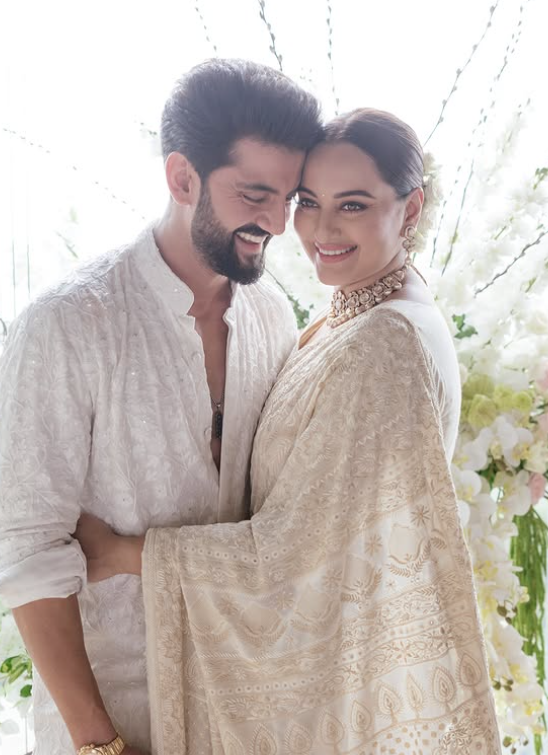 Sonakshi Sinha and Zaheer Iqbal on their wedding day