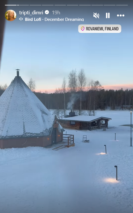 Triptii Dimri shares the view from her hotel room in Finland