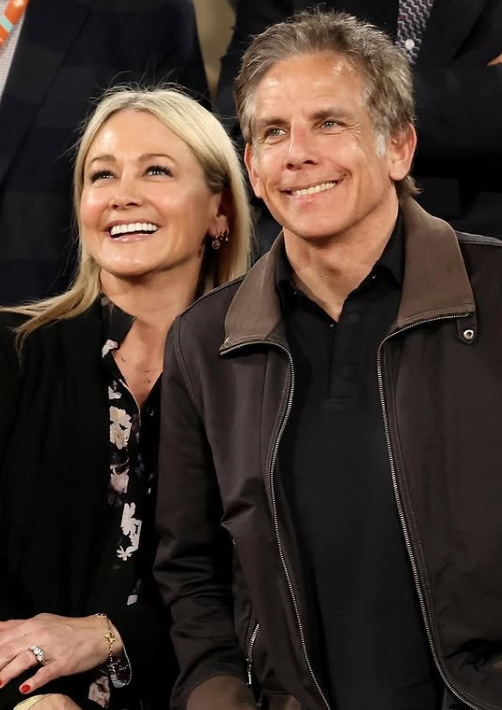 Ben Stiller and Christine Taylor at the 2024 French Open quarterfinals