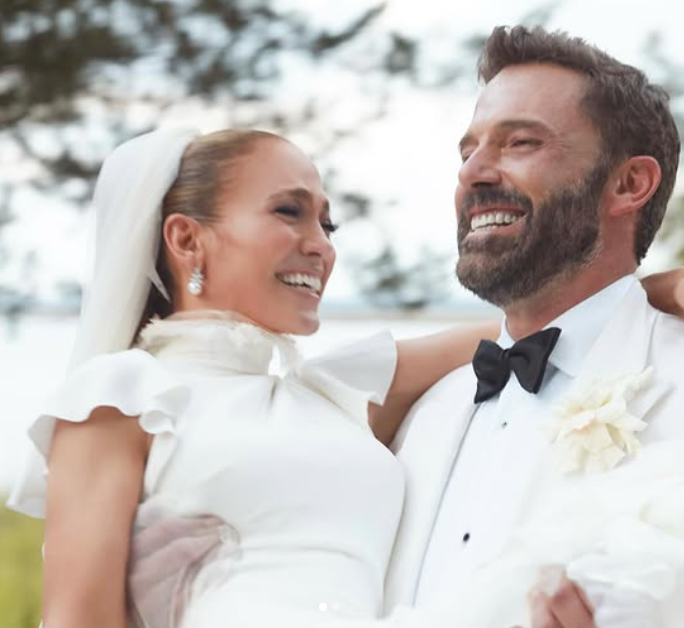 Jennifer Lopez and Ben Affleck on their wedding day