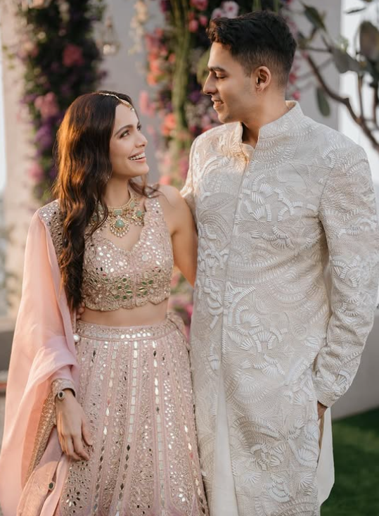 Shazahn Padamsee and Ashish Kanakia on their roka ceremony