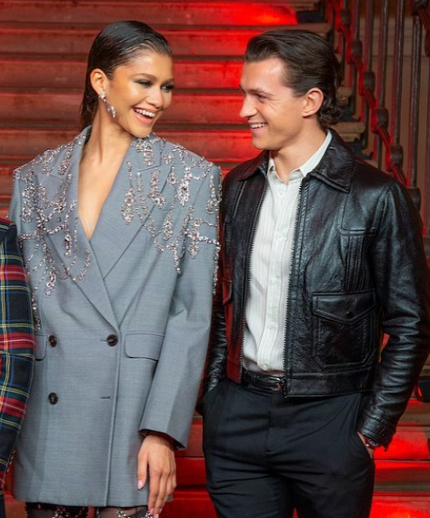 Zendaya and Tom Holland on the red carpet of an event