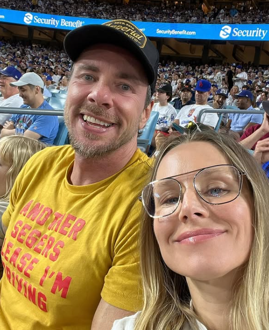 Dax Shepherd and Kristen Bell on a sporty date night