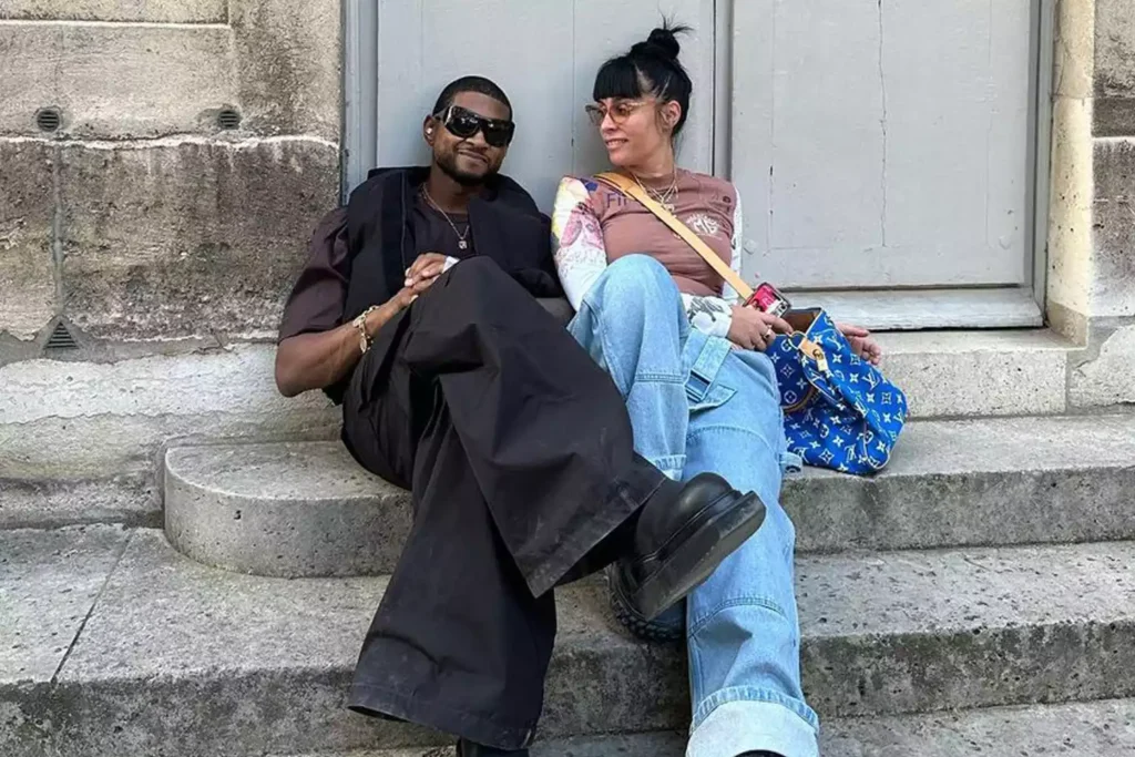 Usher and Jennifer Goicoechea on a casual outing