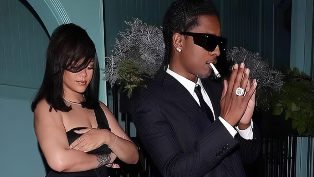 Rihanna Risks Major Wardrobe Malfunction In Daring High-Slit Dress On Date Night With A$AP Rocky Rihanna and A$AP Rocky (1)